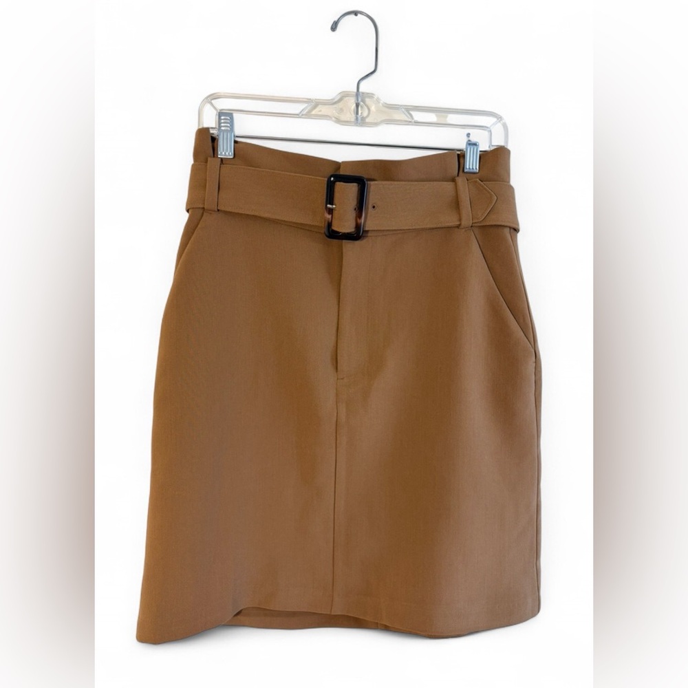 Banana Republic Brown Belt Buckle Straight Pencil Skirt Pockets Size 6